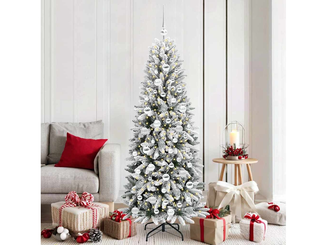 Vidaxl Árvore De Natal Artificial Com 300 Leds Branco 180 Cm