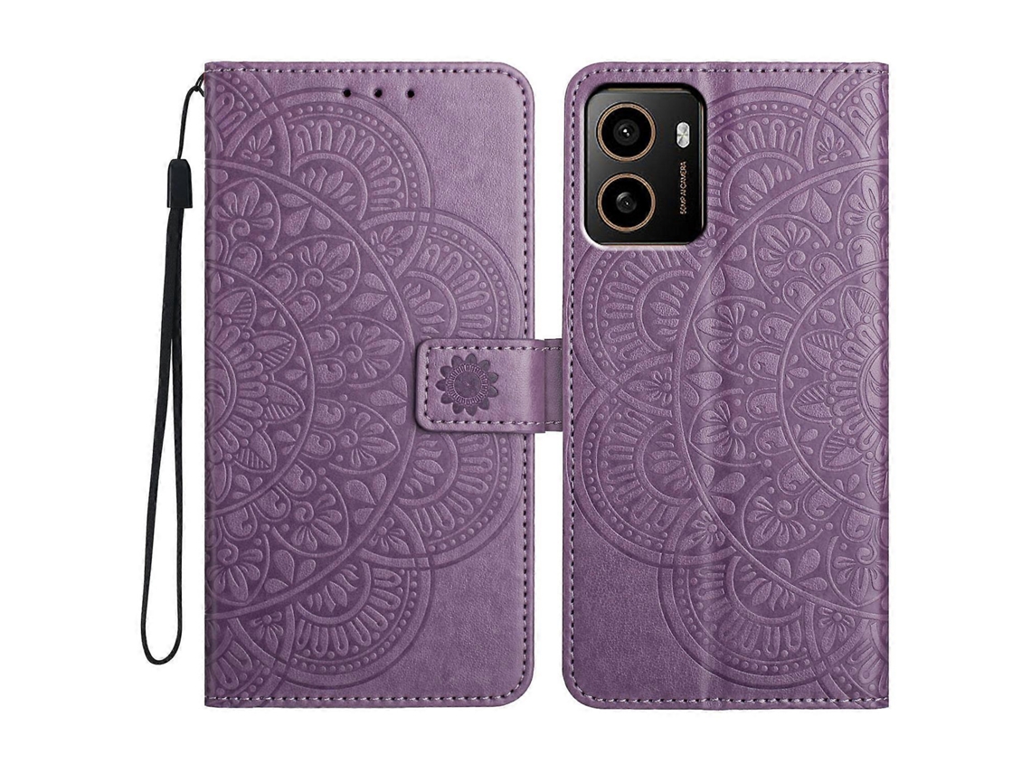 Compre Capa De Couro Para Hmd Pulse Com Compartimentos Para Cartões E Estampa De Mandala, Suporte Para Celular, Roxa