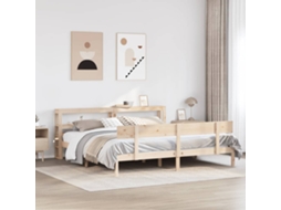 Cama Sem Colchão 180x200 Cm Madeira De Pinho Maciça