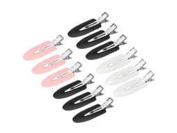 2026 12 Clips de Cabelo Anti fruncido para Penteados Bangs Ondas Aplicação de Maquiagem 5 Cores Preto Branco Rosa Azul Amarelo
