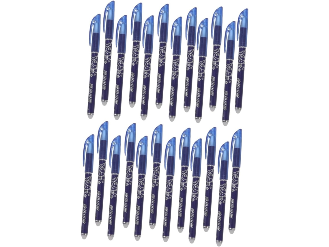 Conjunto De 24 Canetas Apagáveis Azuis Com Tinta Apagável Para