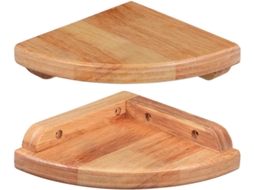 Prateleira De Canto Rústica Madeira Seringueira Para Ventilador, 2 Peças, 15cm 6 Polegadas, Para Cozinha, Banheiro E