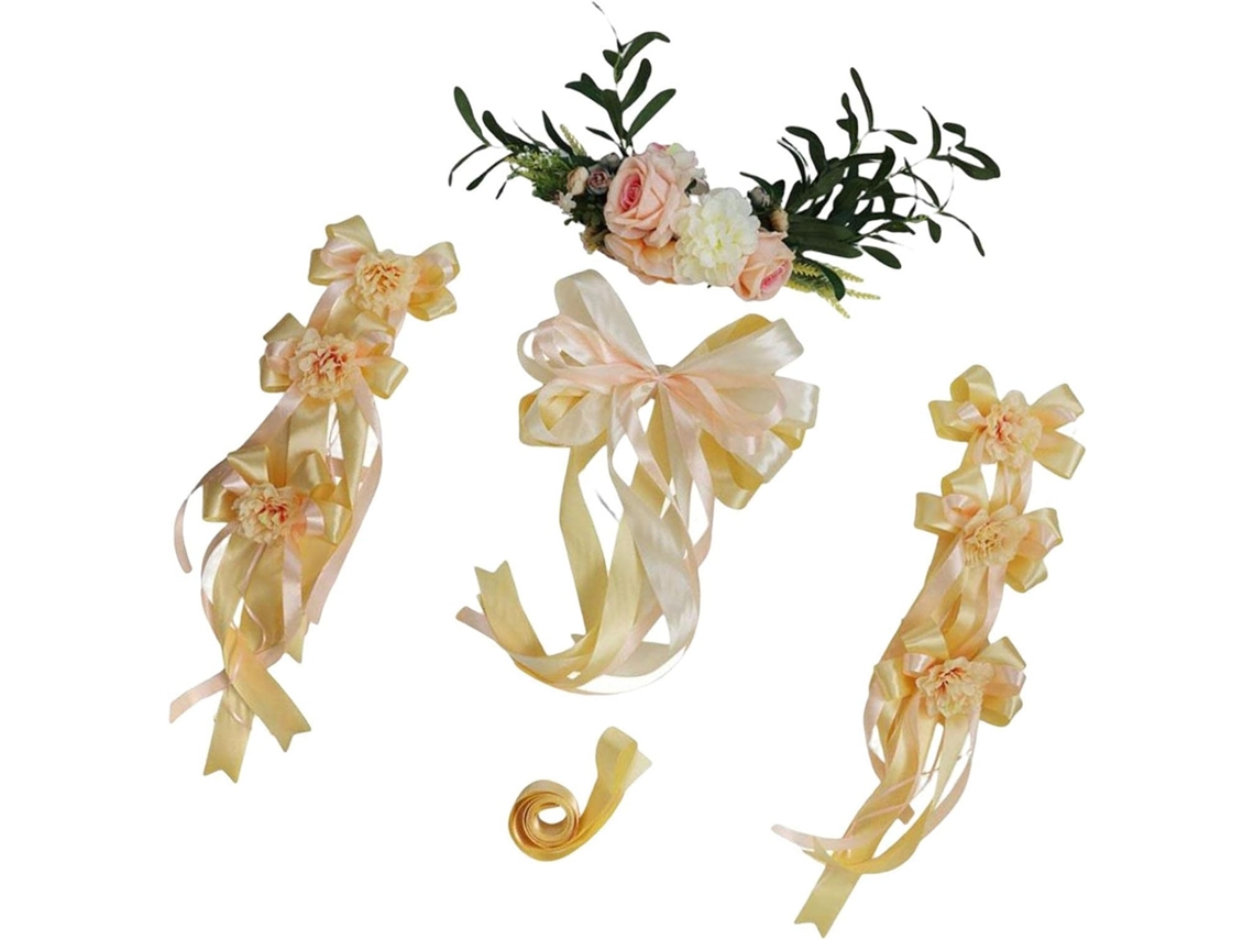 Conjunto De 9 Flores, Cor Champanhe, Conforme Descrito