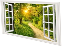 Adesivo De Parede Com Janela Falsa, Adesivo De Parede Com Paisagem Marítima, Decoração Para Sala De Gokoco