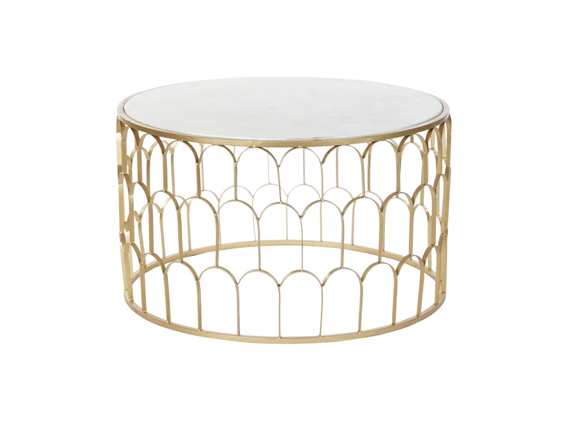 Mesa de Centro, Ferro, Mármore Dourado, 87x87x51,5cm ALEXANDRA HOUSE LIVING