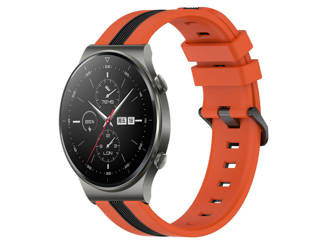 Bracelete de Smartwatch para Huawei GT2 Pro 22mm de silicone vertical de duas cores (laranja + preto)