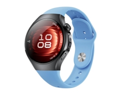 Bracelete Para Huawei Watch 5 (42mm) - Silicone - Fivela Reversa Azul-nuvem