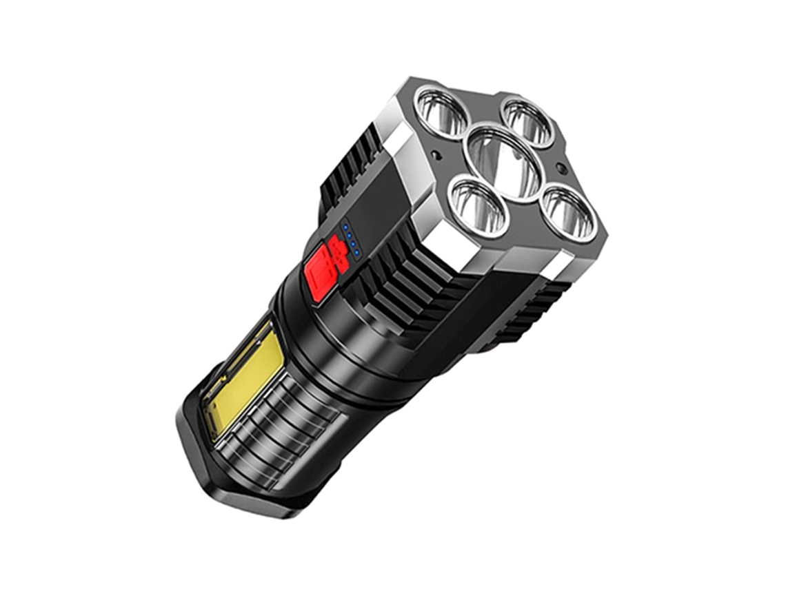 Lanterna Led Recarregável 10000 Lumens,impermeável Ip65,zoom Ajustável,ideal Para Camping,caminhadas E Emergências Prata Btforus