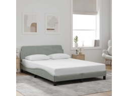 Vidaxl Estrutura de Cama Dover 120x200 Cm Veludo Cinzento claro