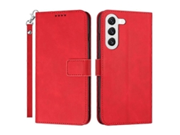 Capa De Couro Pu Para Celular Compatível Com Samsung Galaxy S23 Plus, Suporte Com Fecho Magnético, Capa Tipo Carteira E Alça