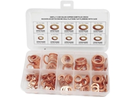Conjunto De 200 Porcas E Parafusos Com Arruelas Cobre Inclui Caixa Tamanhos Variados M5 M6 M8 M10 M12 M14
