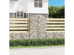 Vidaxl Cesto Gabião Arqueado 100x50x160/180 Cm Ferro Galvanizado