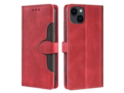Capa Para Iphone 15 Pele Sintética Vermelho