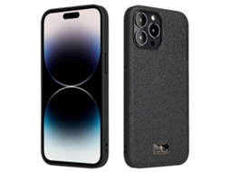 Capa Traseira Com Textura De Couro Para Iphone 14 Pro