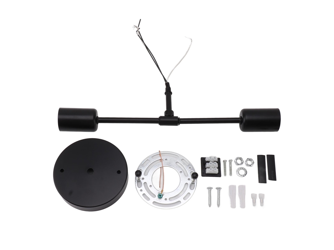 2026 base de Luz de Pared Doble E27 E26 de Hierro 85‑265v Negro Moderna para Sala, Baño Y Vestidor