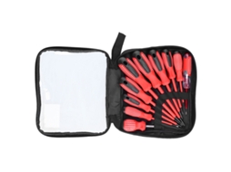 KIT de 10 Chaves de Fenda Isoladas com Cabo Magnético YURU para Eletricistas e Indústria