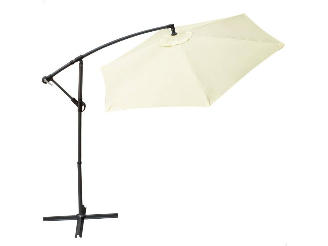 Guarda-sol excêntrico Banana 300 cm creme AKTIVE