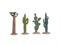 Conjunto De Modelos De Plantas Tropicais Deserticas 4pcs Pvc Para Crianças Decoracao