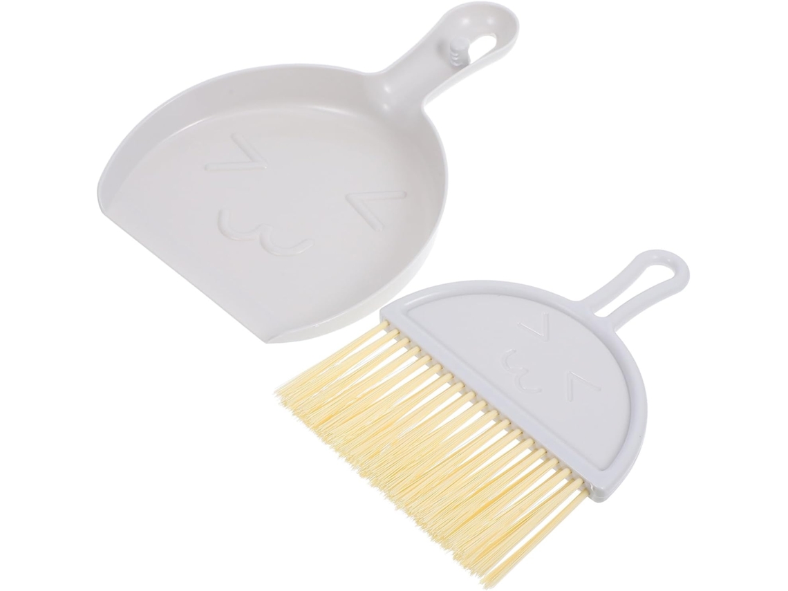 Conjunto De Mini Vassoura E Pá Lixo Plástico Amosfun, Fácil De Guardar, Design Compacto Para Limpeza De Casa E Sofás
