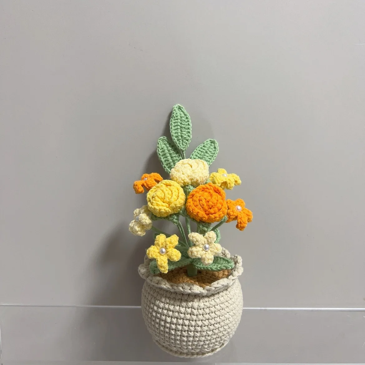 Vasos De Flores De Crochê Finalizados, Buquês De Tricô Requintados, Flores Tecidas À Mão.