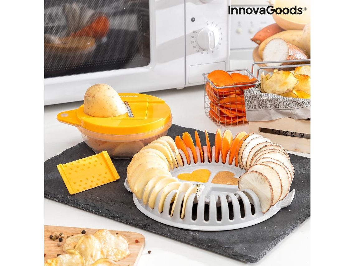 Conjunto para Fritar Batatas no Micro-Ondas com Lâmina e Receitas Chipit Innovagoods