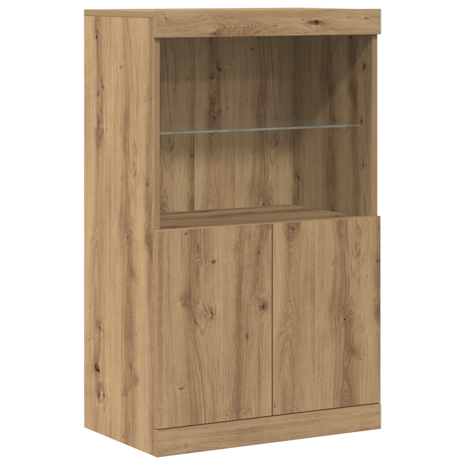 Conjunto 1 Aparador Led Vidaxl Castanho Derivados De Madeira (60 X 37 X 100 Cm)