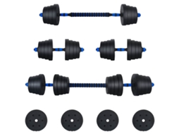Vidaxl Conjunto De Halteres 2 Em 1 40kg Preto E Azul