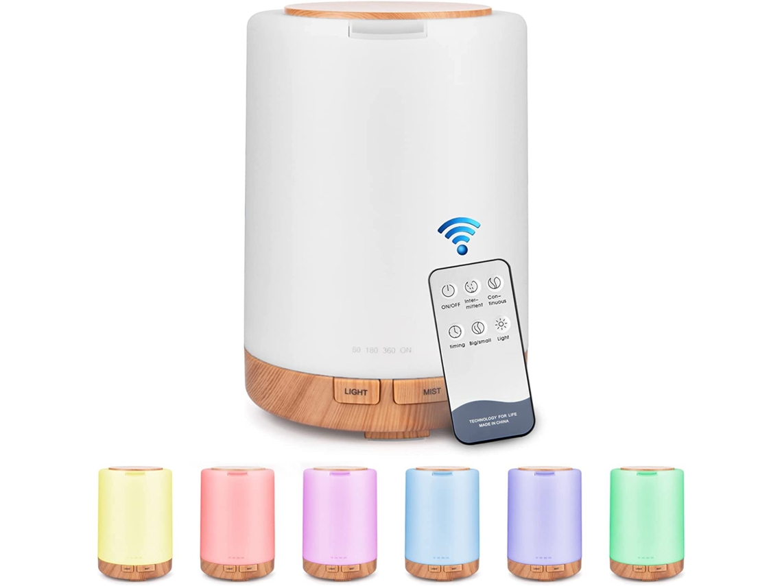 Humidificador 300 Ml Difusor De Óleo Essencial De Aroma 7 Cores Marrom*