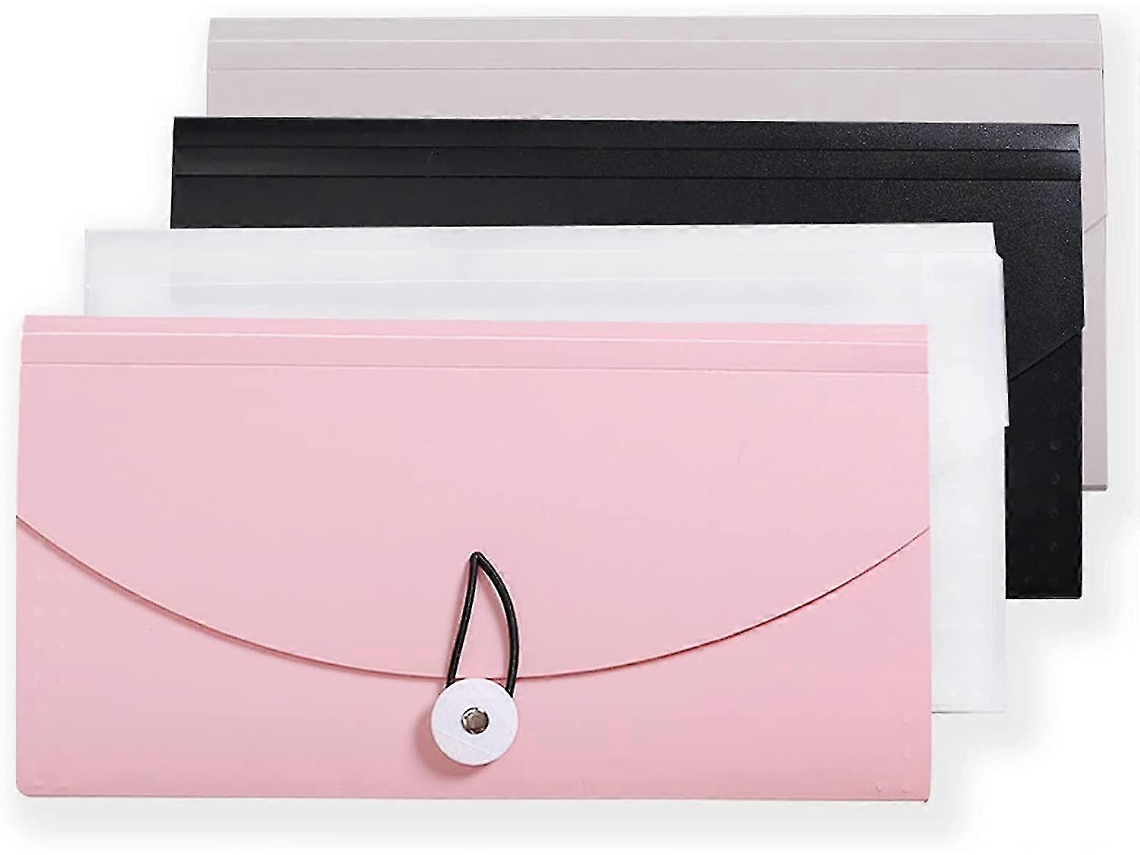 Pastas expansíveis para documentos Slowmoose, tamanho B5, 13 compartimentos, organizador portátil para documentos (pacote com 4)