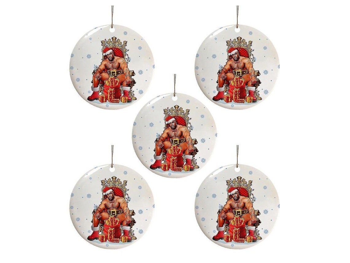 Ornamento De Madeira Barry Wood Papai Noel Meme Divertido Decoração Natal Pendente B