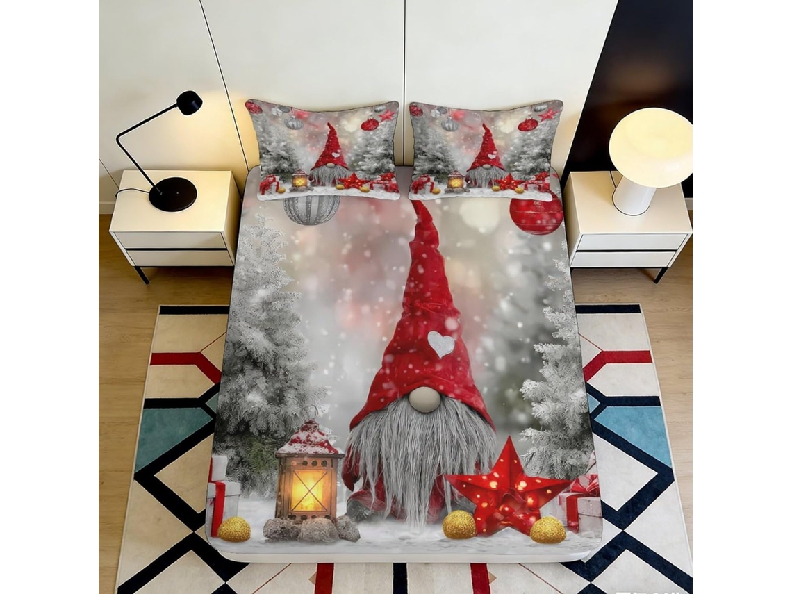 Conjunto de Cama com Estampa 3d Elfo Natali Microfibra Fronha 200x25cm