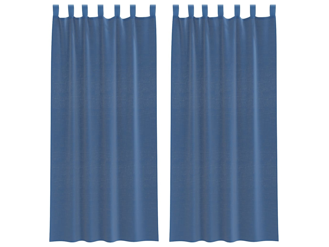 Voile Curtain, Voile Curtains Vidaxl Azul Tecido (140 X 245 Cm)