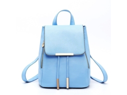 Mochila de Couro Pu para Mulher com Zíper, Casual | S/MARCA