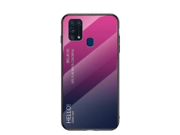 Capa Híbrida De Vidro Temperado Com Gradiente De Cor Pc Tpu Para Samsung Galaxy M31