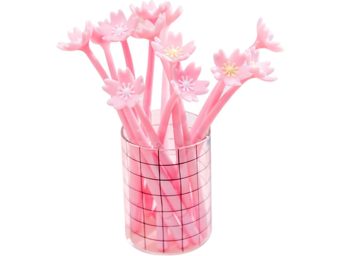 Showero 10 Canetas Gel Pequenas Com Estampa Floral, Caneta Signet