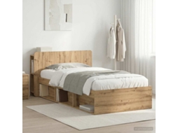 Vidaxl Estrutura De Cama Com Armazenamento Carvalho Arttisan