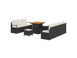 Maison Exclusive - Conjunto De Sofá De Jardim Com Almofada 10 Pcs Preto Vime Pe