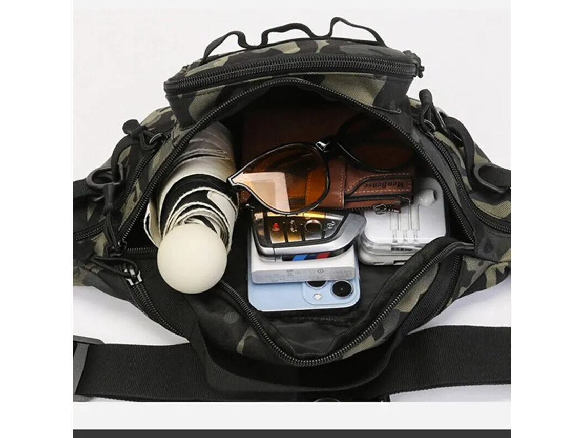 Bolsa de pesca masculina Zanlure em tecido Oxford 600D impermeável com sistema Molle, ideal para usar na cintura, perfeita para caça e viagens.