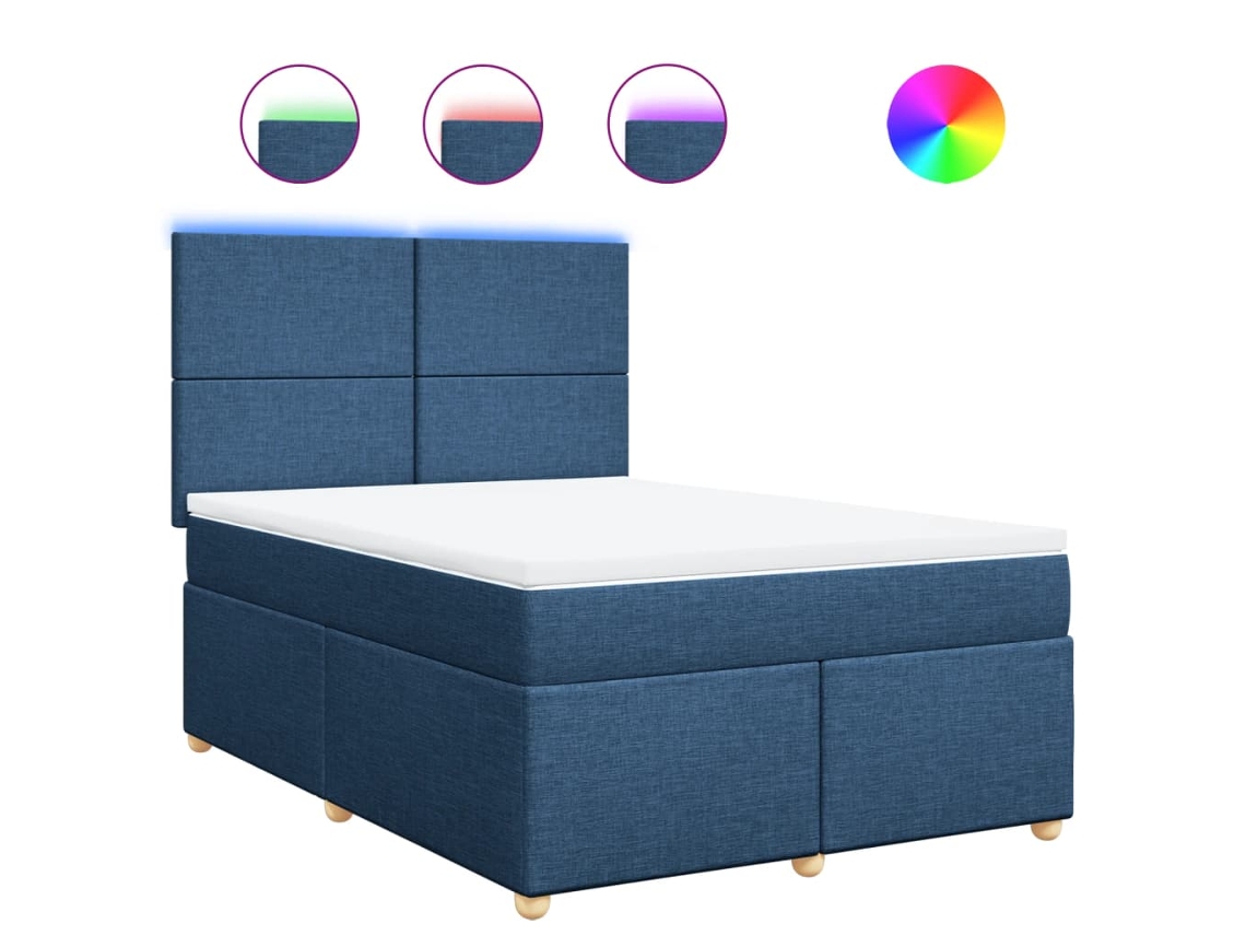 Box Spring Bed, Box Spring Beds Vidaxl Azul Tecido (160 X 200 Cm)