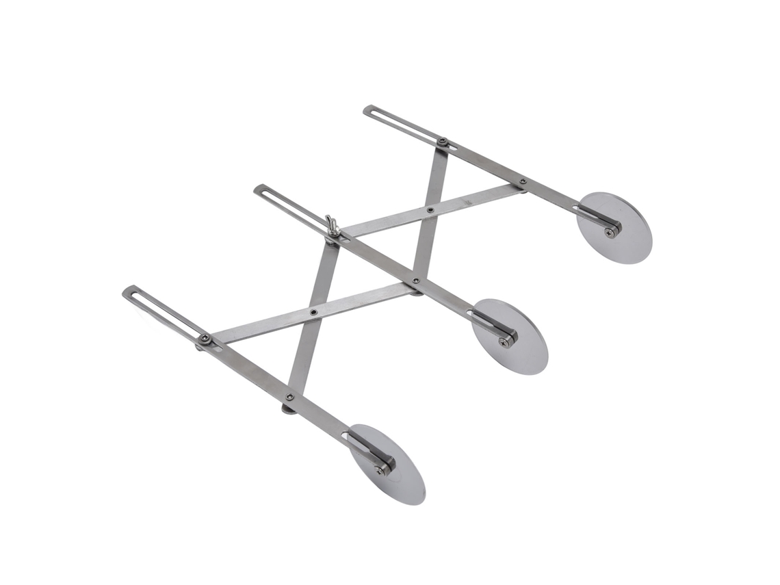 Cortador de massa ajustável S/MARCA com 3 rodas para pizza e bolo