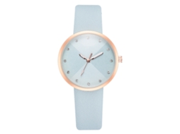 Relógio de Pulso Feminino Moda Analógico com Mostrador Redondo Quartzo Azul Céu