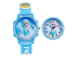 Relógio Infantil Frozen Elsa Princesa Presente Fofo De Desenho Animado Para Crianças Azul