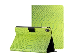Capa Inteligente De Couro Halinuia Com Textura De Crocodilo Para Lenovo Tab P11