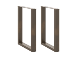 Vidaxl Pés Para Mesa De Jantar Em Formato De U, 2 Peças, Aço Natural, 70x(72-73) Cm, Aço