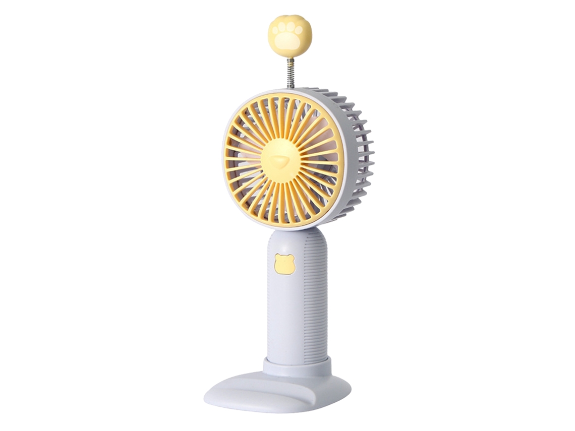 Ventilador de Mão Portátil Recarregável com Base de Suporte Design Cute Azul Claro | S/MARCA
