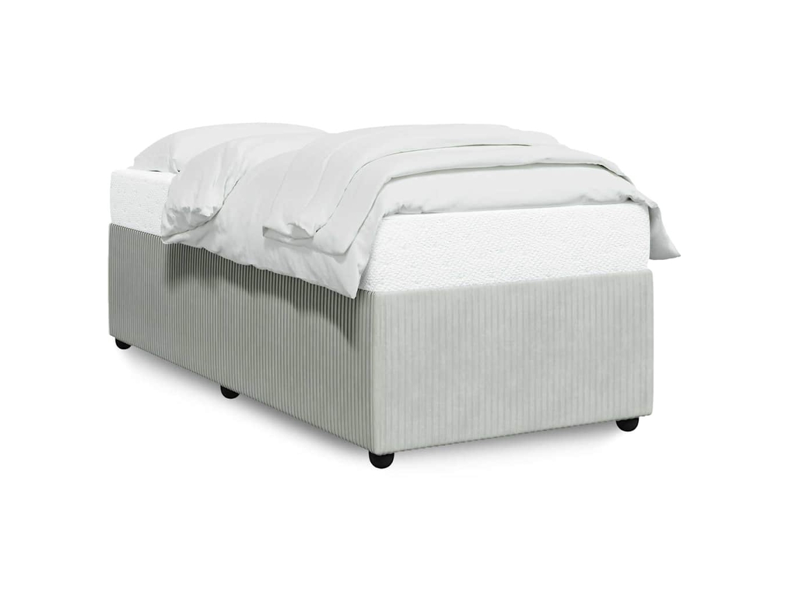 Estrutura de Cama Hanko em Veludo Cinzento Claro (90x190 cm)