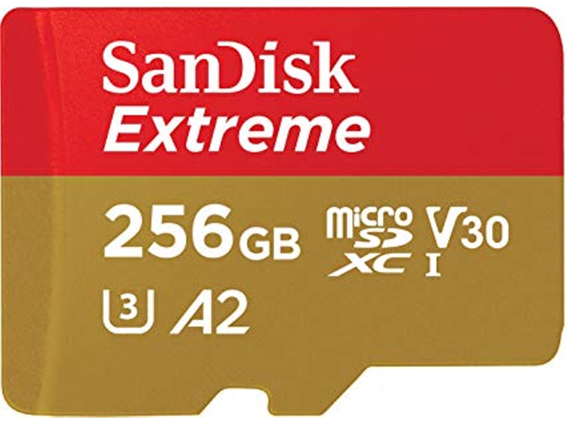 Cartão de Memória SANDISK Micro SDXC Extreme 256GB + Adaptador SD