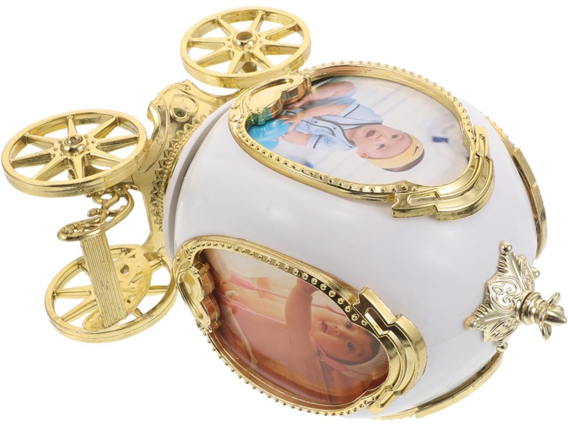 Porta Retratos Giratório Para Exibição De Fotos, Modelo Carruagem De Abóbora, Suporte Para Fotos. Porta Retratos Giratório Para Exibiçã Gokoco