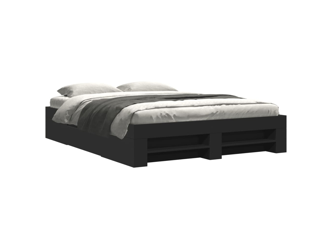 Bed Frame, Bed Frames Vidaxl Preto Madeira Processada (150 X 200 Cm)