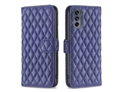 Capa De Couro Com Estampa De Diamante Para Motorola Moto G62